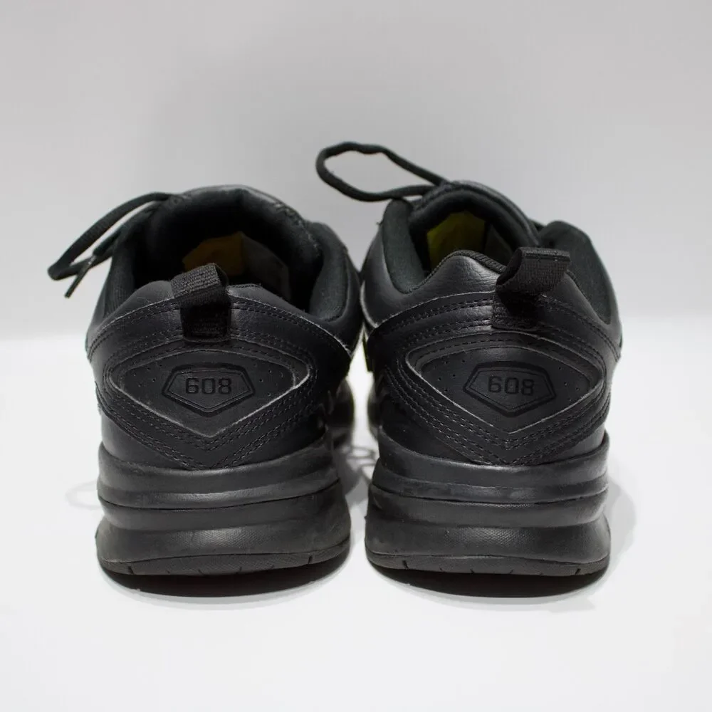 New Balance 608 Slip Resistant Walking Work Shoes Black Leather Men 9.5EE X-Wide
